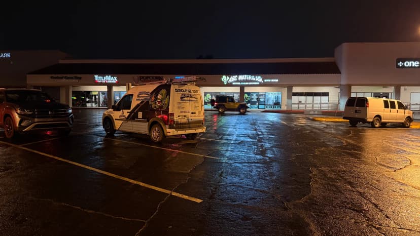 ABC Water & Air shop at night